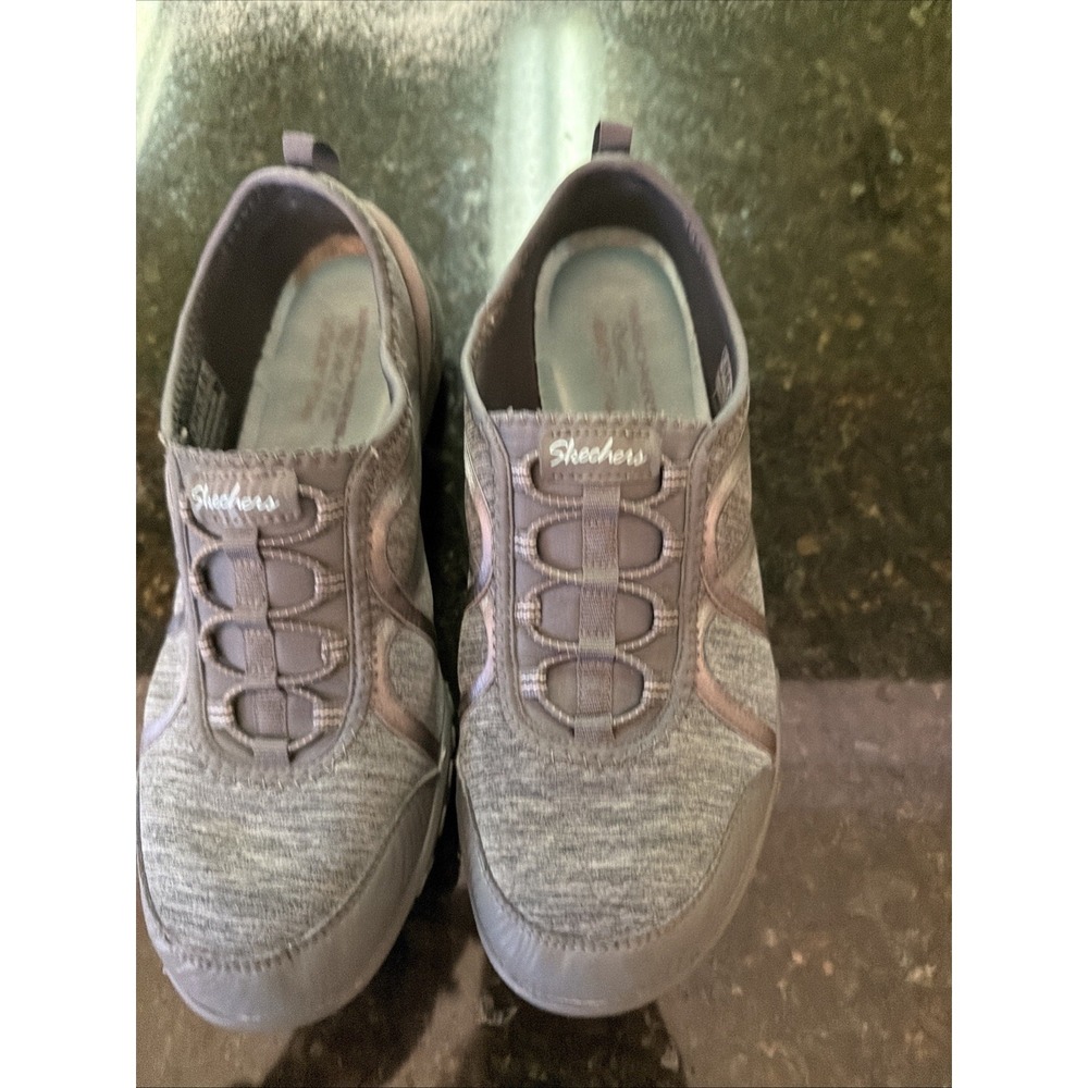 Sketchers Slip Ons Sz 10 SN 22499 Gray Memory Foam Sneakers Tennis Shoes Athleti